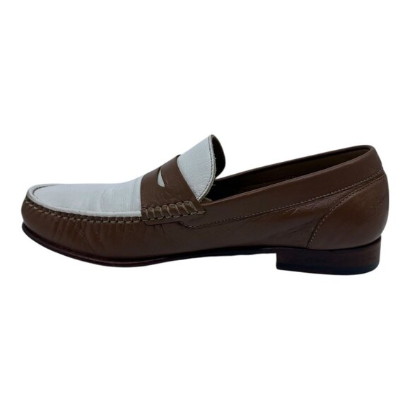 Florsheim Mens Beaufort Penny‎ Loafers 9D White/Cognac Leather Classic Style Pre main image 15